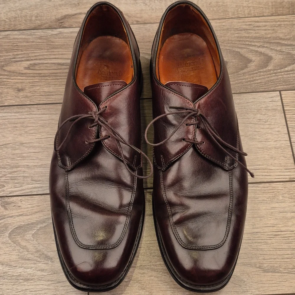 ALLEN EDMONDS Burton Dark Brown Leather Sz 9.5 D Oxfords Mens Dress‎ Shoes